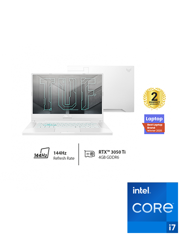 ASUS TUF Dash F15 FX516PE-HN019T i7-11370H-16GB-SSD 512GB-RTX3050Ti 4GB-15.6 inch FHD 144Hz-Win10-Moonlight White