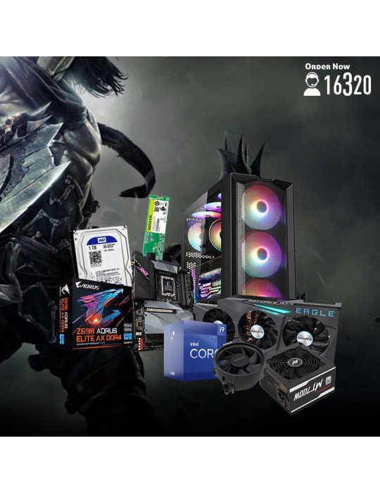  Gaming PC - Bundle Core™ i9-12900K-Z690 AORUS ELITE AX-RTX™ 3080 Ti EAGLE 12G-32G-1TB HDD-480 GB SSD-AORUS LIQUID 360-ATX H450X