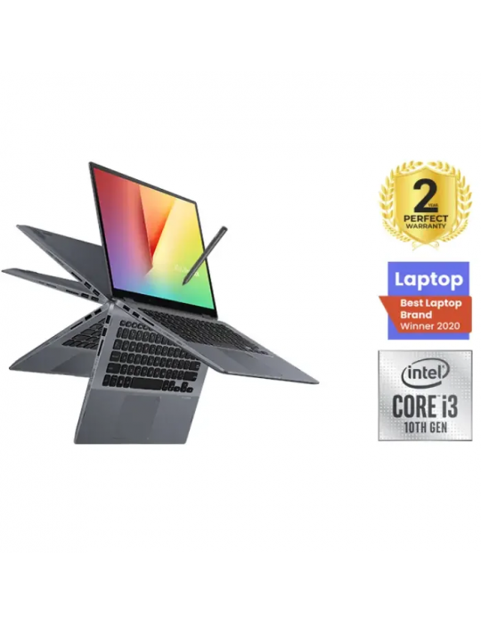  كمبيوتر محمول - ASUS VivoBook Flip TP412FA-8G003T i3-10110U-8GB-SSD 256GB-Intel® UHD Graphics-14 FHD Touch-Win10-Star Grey-Styl