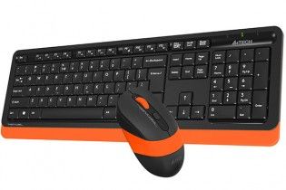  Keyboard & Mouse - KB+Mouse A4Tech Wireless FG1010 Orange