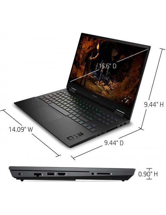  Laptop - HP OMEN 15-ek1013dx i7-10750H-16GB-SSD512GB-RTX3070 Max-Q-4GB-15.6 FHD 300Hz-Win10
