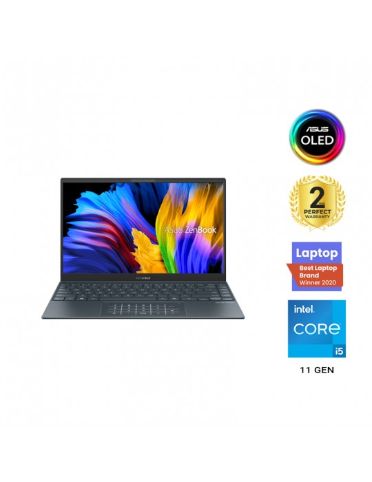  Laptop - ASUS Zenbook 13 UX325EA-KG235T i5-1135G7- 8GB-512G SSD-Intel Iris Xᵉ Graphics-13.3 OLED FHD-Win10-PINE GREY-SLEEVE