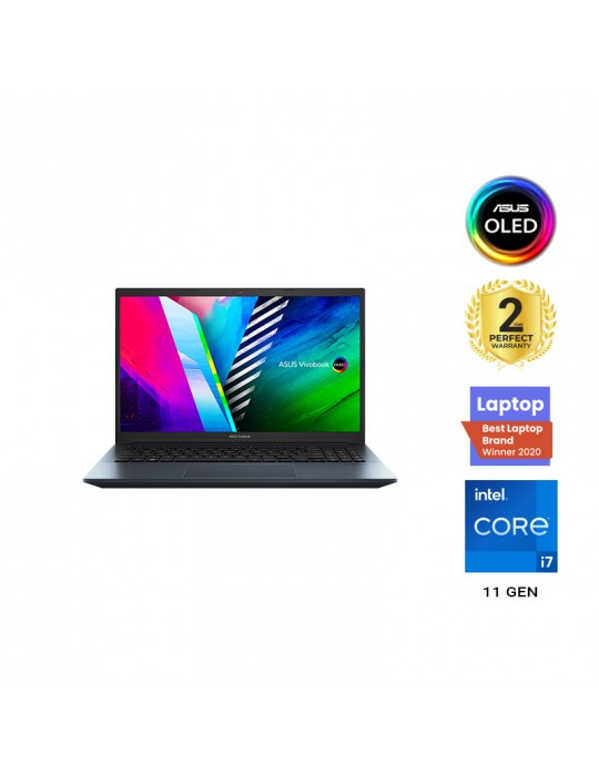  Laptop - ASUS Vivobook Pro 15 K3500PC-OLED007W i7-11370H-16GB-SSD 1TB-RTX3050-4GB-15.6 FHD OLED-Windows11-Quiet Blue