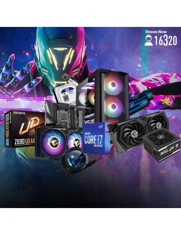 Bundle Intel® i7-12700-Z690 UD AX-RTX™ 3050 GAMING X 8GB-16G-1TB-512GB SSD-Cooler WATERFORCE X 240-ATX H450X-MT700W 80