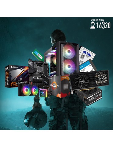 Bundle AMD Ryzen 9 5900X-X570S AORUS ELITE AX-RTX™ 3050 Dual 8GB-16GB-1TB HDD-480 SSD-Aqua 240 ARGB-ATX H450X-PSU 700W 80-White