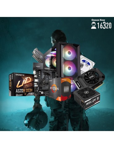 Bundle AMD Ryzen™ 5 3600-A520M DS3H-Palit 1050 Ti STORMX 4G-16GB-1TB HDD-120 SSD-ATX H450X-PSU 700W 80-White
