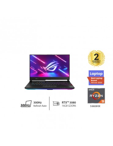 ASUS ROG Strix SCAR G533QS-HF017T AMD R9-5900HX-32GB-SSD1TB-RTX3080-16G-15.6FHD 300Hz-Win10-Black