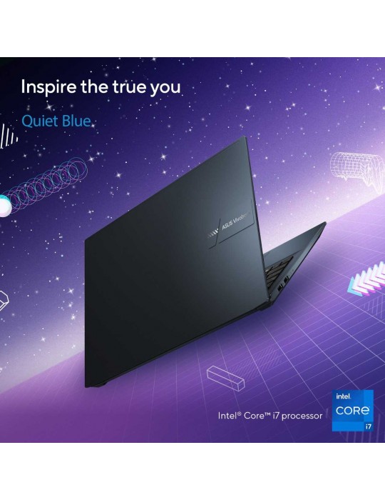  كمبيوتر محمول - ASUS Vivobook Pro 15 K3500PC-OLED007W i7-11370H-16GB-SSD 1TB-RTX3050-4GB-15.6 FHD OLED-Windows11-Quiet Blue