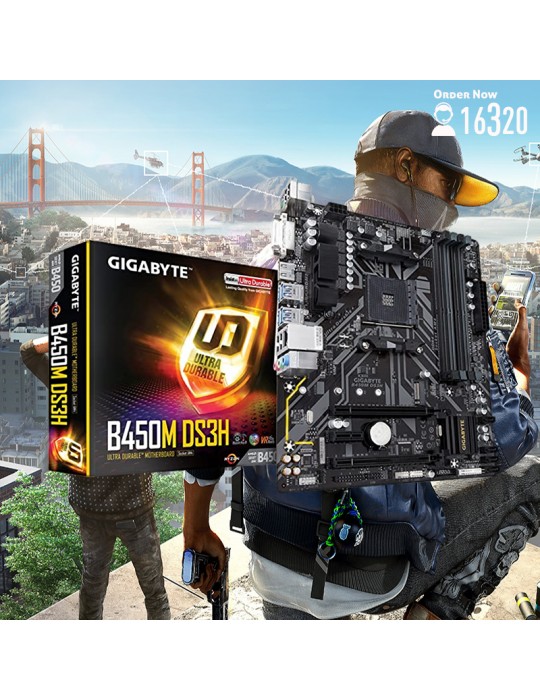  Gaming PC - Bundle AMD Ryzen™ 5 5600G-B450M DS3H-16GB-1TB HDD-SSD 500GB-ATX H450X-PSU 700W 80-White