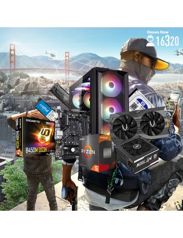 Bundle AMD Ryzen™ 5 5600G-B450M DS3H-16GB-1TB HDD-SSD 500GB-ATX H450X-PSU 700W 80-White