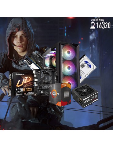 Bundle AMD Ryzen™ 5 PRO 5650G-A520M DS3H-16GB-1TB HDD-SSD 500GB-ATX H450X-PSU 700W 80-White