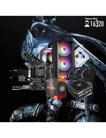 Bundle AMD Ryzen™ 5 5600X-B550M PRO-VDH-RTX™ 3060 Ti ELITE 8G-16GB-1TB HDD-SSD 500GB-ATX H450X-PSU 700W 80-White