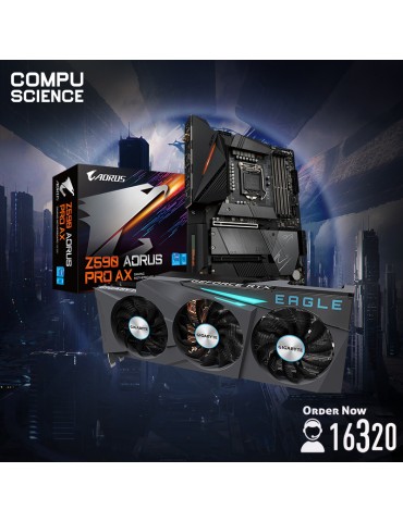 Bundle MB GIGABYTE™ Intel® Z590 AORUS Pro AX-VGA GIGABYTE™ GeForce RTX™ 3080 EAGLE 12G