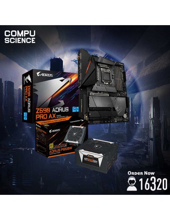  Gaming PC - Bundle MB GIGABYTE™ Intel® Z590 AORUS Pro AX-Power Supply GIGABYTE™ AP850GM 850W 80+ Gold