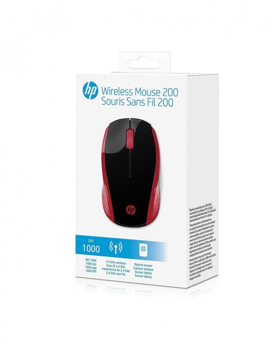 Mouse - HP 200 Wireless Mouse 2HU82AA Red