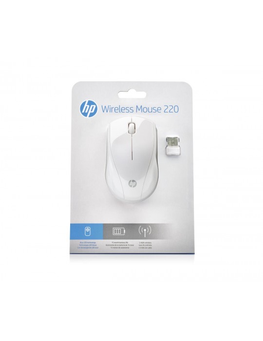 Mouse - HP 220 Wireless Mouse 7KX12AA-White