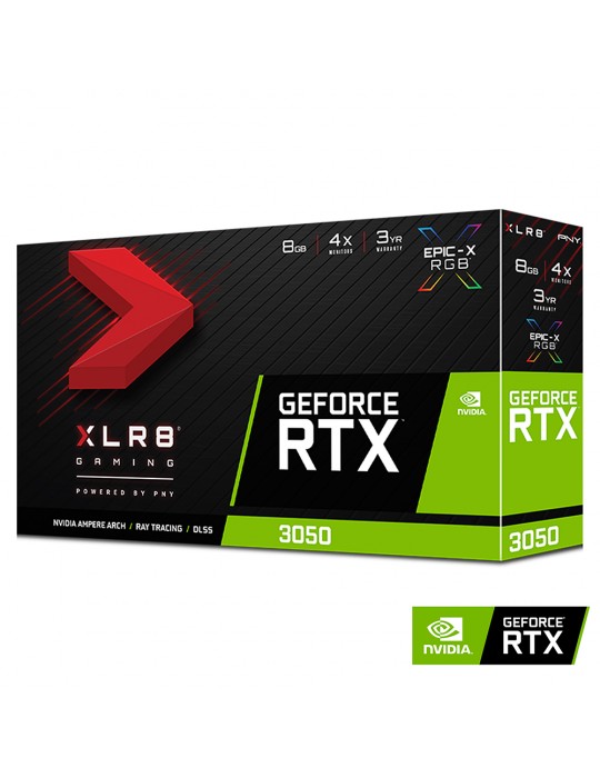  VGA - VGA PNY GeForce RTX 3050 8GB XLR8 Gaming REVEL EPIC-X RGB Dual Fan Edition