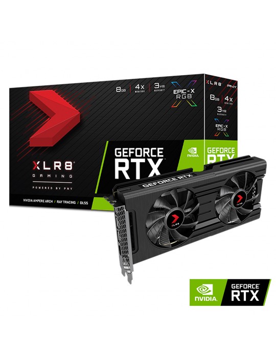  VGA - VGA PNY GeForce RTX 3050 8GB XLR8 Gaming REVEL EPIC-X RGB Dual Fan Edition