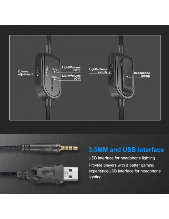  سماعات اذن - ONIKUMA K8 USB-3.5mm-Black