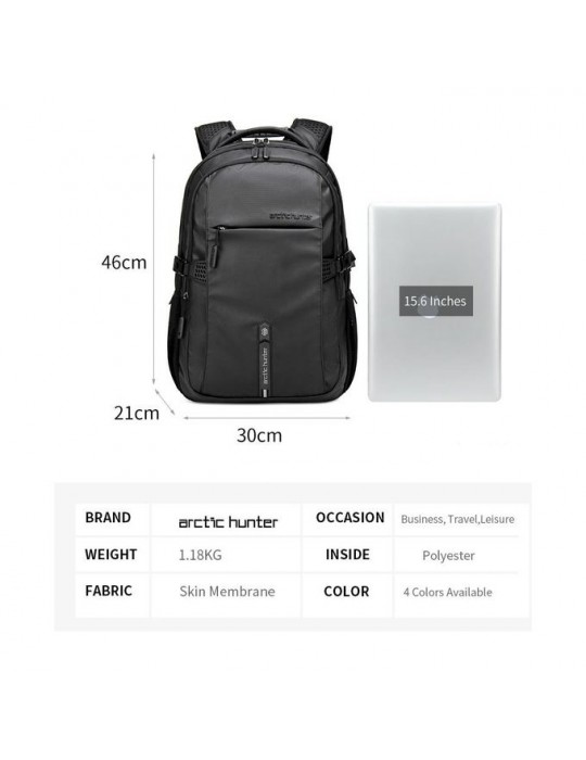  حقائب عالية الجوده - Arctic Hunter B00388 Laptop Backpack-15.6 inch-Black