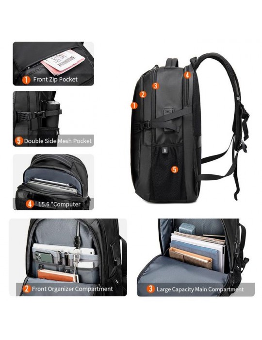  Carry Case - Arctic Hunter B00388 Laptop Backpack-15.6 inch-Black