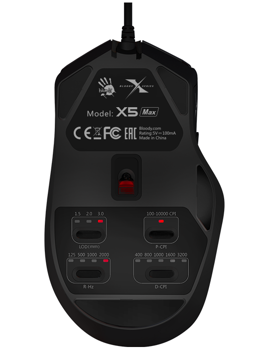  Mouse - Bloody X5 Pro Esports Gaming USB Mouse-Black