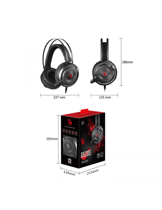  Headphones - Bloody G520s 2.0 STEREO SOUND GAMING HEADPHONES-USB Grey