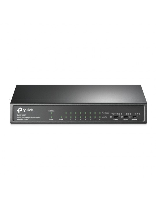  شبكات - TPlink 9-Port 10/100Mbps Desktop Switch with 8-Port PoE+ SF1009P