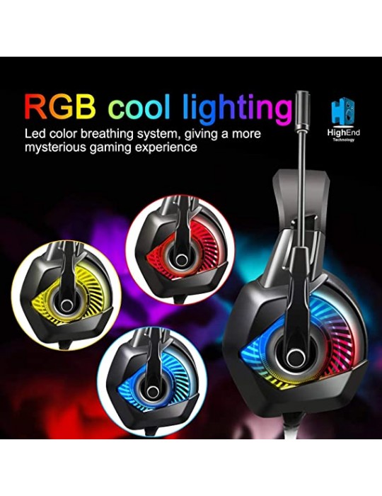  Headphones - ONIKUMA K6-USB-3.5mm-RGB-Black