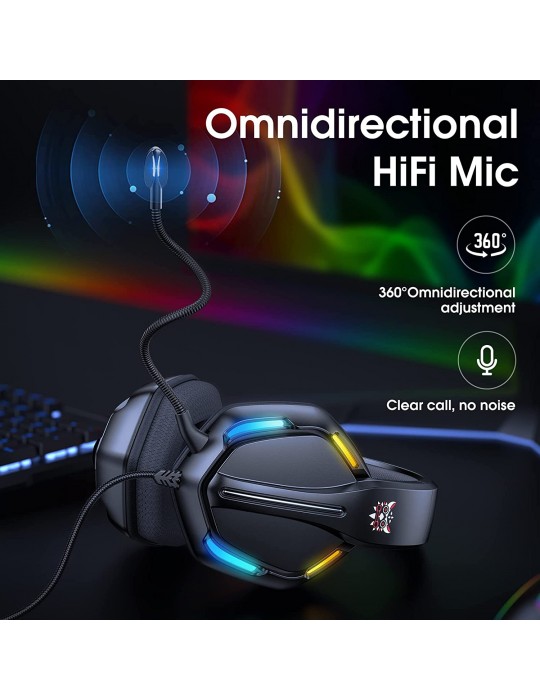  Headphones - ONIKUMA X27-USB-3.5mm-Black