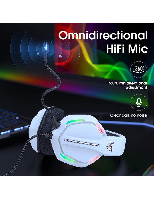  Headphones - ONIKUMA X27-USB-3.5mm-White