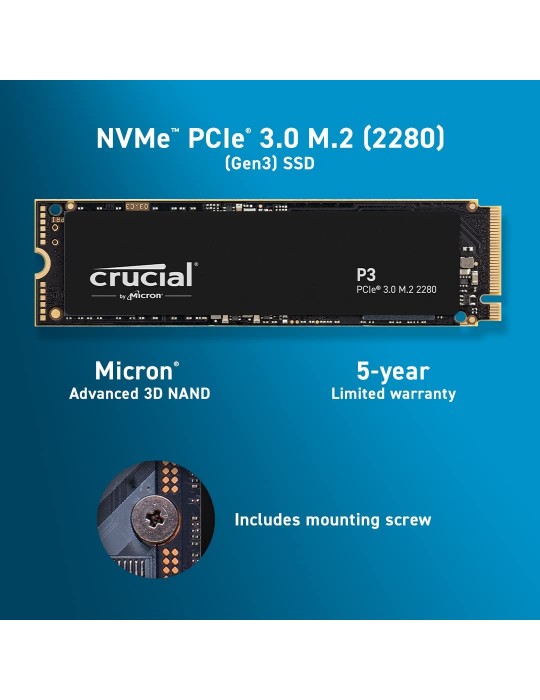  M.2 - SSD Crucial 2TB P3 PCIe 3.0 NVME