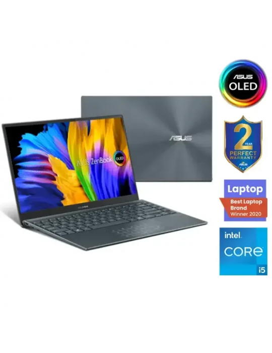  Laptop - ASUS Zenbook 13 UX325EA-OLED007W i5-1135G7-16GB-SSD 1TB-Intel Iris Xe Graphics-13.3 OLED FHD-Win11-Pine Grey-Free Slee