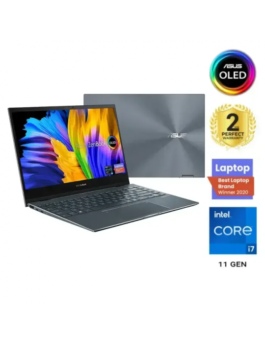  Laptop - ASUS ZenBook Flip 13 UX363EA-OLED007W i7-1165G7-16GB-SSD 1TB-Intel Iris Xe Graphics-13.3 FHD OLED Touch-Win11-Pine Gre