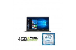  كمبيوتر محمول - Dell Inspiron 5584 Intel Core i7-8565U-16GB RAM DDR4-1TB HDD + 256GB SSD-VGA NVidia MX130 4GB-15.6" FHD-Silver