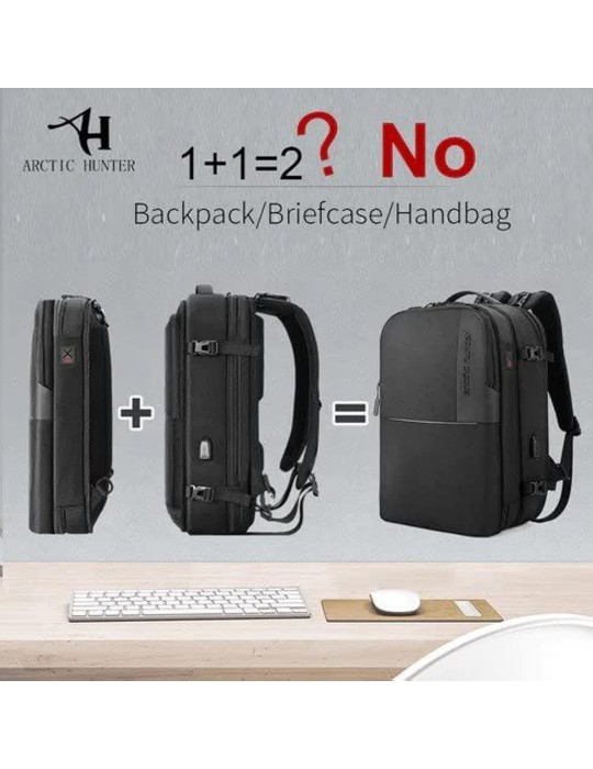  Carry Case - ARCTIC HUNTER B00382 Laptop Backpack-15.6 Inch-Black