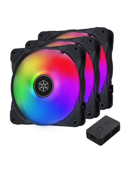  Coolers & Fans - Fan Case SilverStone Air Blazer 120i Lite-Brilliant 3-in-1 addressable RGB fan pack with controller