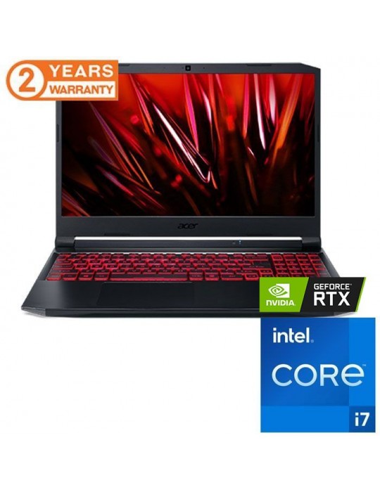  Laptop - Acer Nitro 5 AN515-57-743Y i7-11800H-16GB-SSD 1TB-RTX 3050-4GB-15.6 FHD 144Hz-DOS-Black