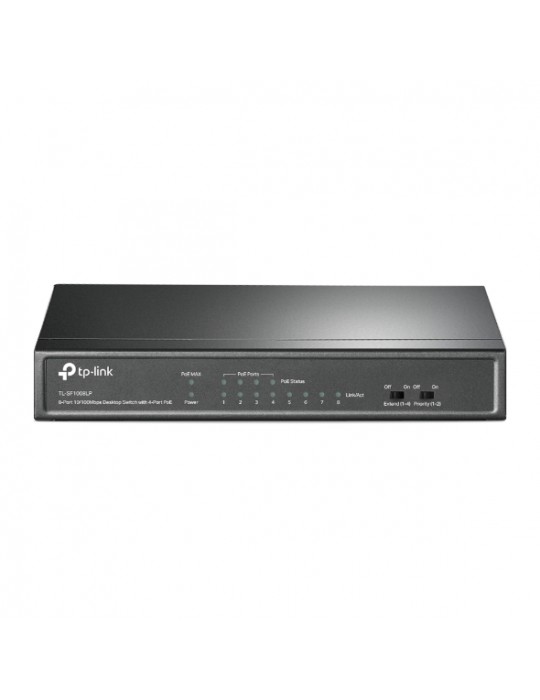  شبكات - TP-Link 8-Port 10/100Mbps Desktop PoE Switch with 4-Port PoE-SF1008LP