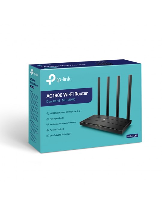  شبكات - TP-Link AC1900 Wireless MU-MIMO Wi-Fi Router-Archer C80