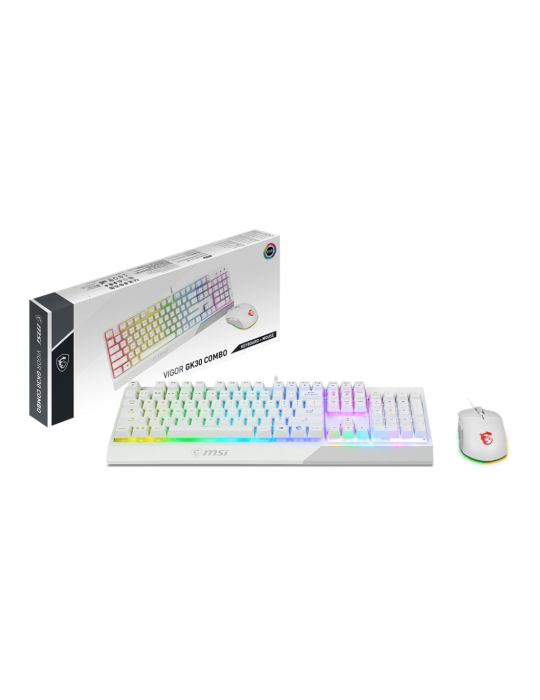  الصفحة الرئيسية - MSI ™ VIGOR GK30 KB+Mouse COMBO-Wired-White