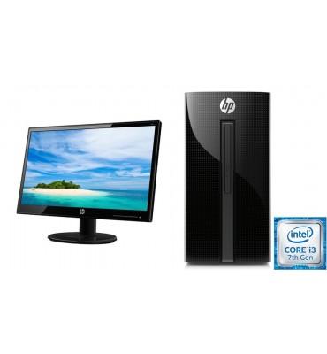 Desktop PC HP 460-P291NEM i3-7100-4G RAM-1TB HDD-VGA Intel Graphics 630-DOS-Glossy Black + HP 19ka Monitor 18.5