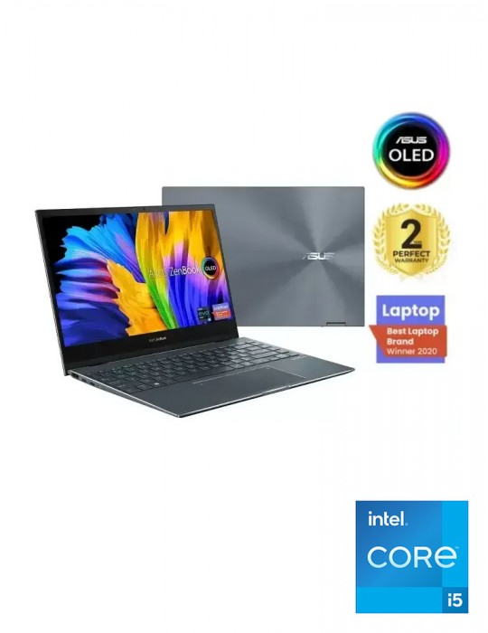  Laptop - ASUS Zenbook 13 UX325EA-OLED005W i5-1135G7-8GB-512GB SSD-Intel Iris Xe Graphics-13.3 OLED FHD-Win11-Pine Grey-Free Sle