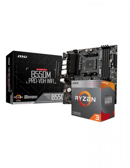  Gaming PC - Bundle AMD Ryzen™ 3 4300G-3.8GHZ- 4.0GHZ-4C/8T BOX-MB MSI ™ AMD B550M PRO-VDH WIFI