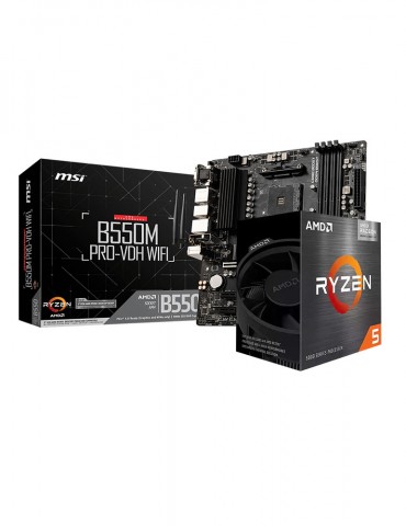 Bundle AMD Ryzen™ 5 5600G 6C-12T Box-MB MSI ™ AMD B550M PRO-VDH WIFI