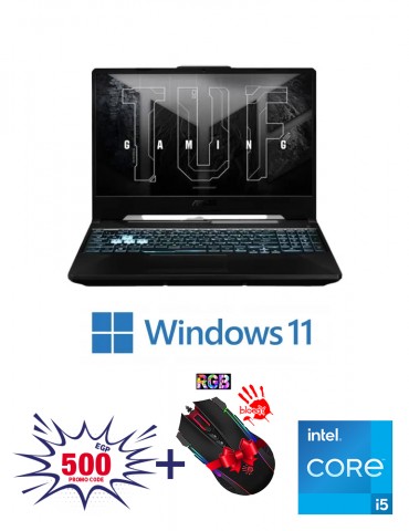 ASUS TUF A15 FX506HC-HN005W i5-11400H-8GB-SSD 512GB-RTX3050-4GB-15.6 FHD 144Hz-Win11-Graphite Black