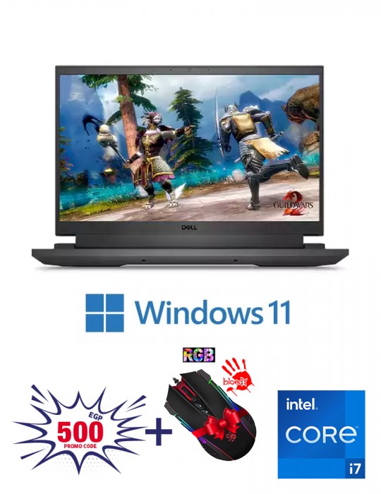  Laptop - Dell Inspiron G15-N5520 i7-12700H-16GB-SSD 512GB-RTX3050-4GB-5.6 FHD 120Hz-DOS-Shadow Grey