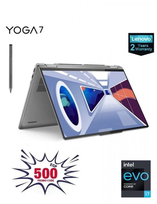  Laptop - Lenovo Yoga 7 14IAL7 2-in-1-Intel Core i7-1255U-16GB RAM-1TB SSD-Intel Iris Xe Graphics-14-inch 2.2K Touch-Win11-Storm