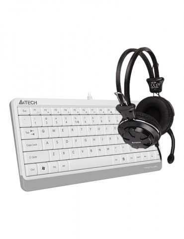 Bundle Headset A4Tech HS-28 Black-KB A4Tech Fstyler FK11 White