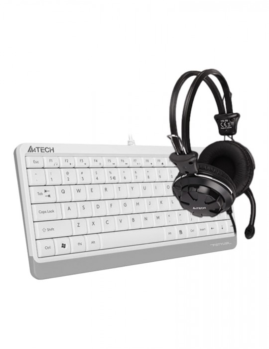  Home - Bundle Headset A4Tech HS-28 Black-KB A4Tech Fstyler FK11 White